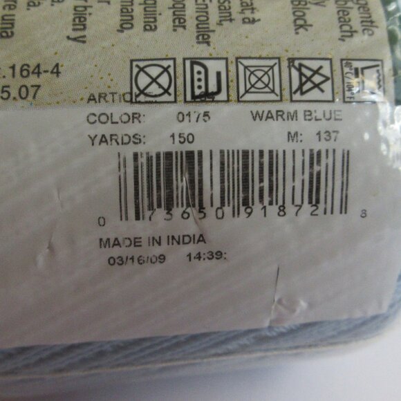 J P Coats Royale Fashion Crochet Thread 100% Mercerized Cotton Warm Blue 137 NEW - Picture 4 of 9